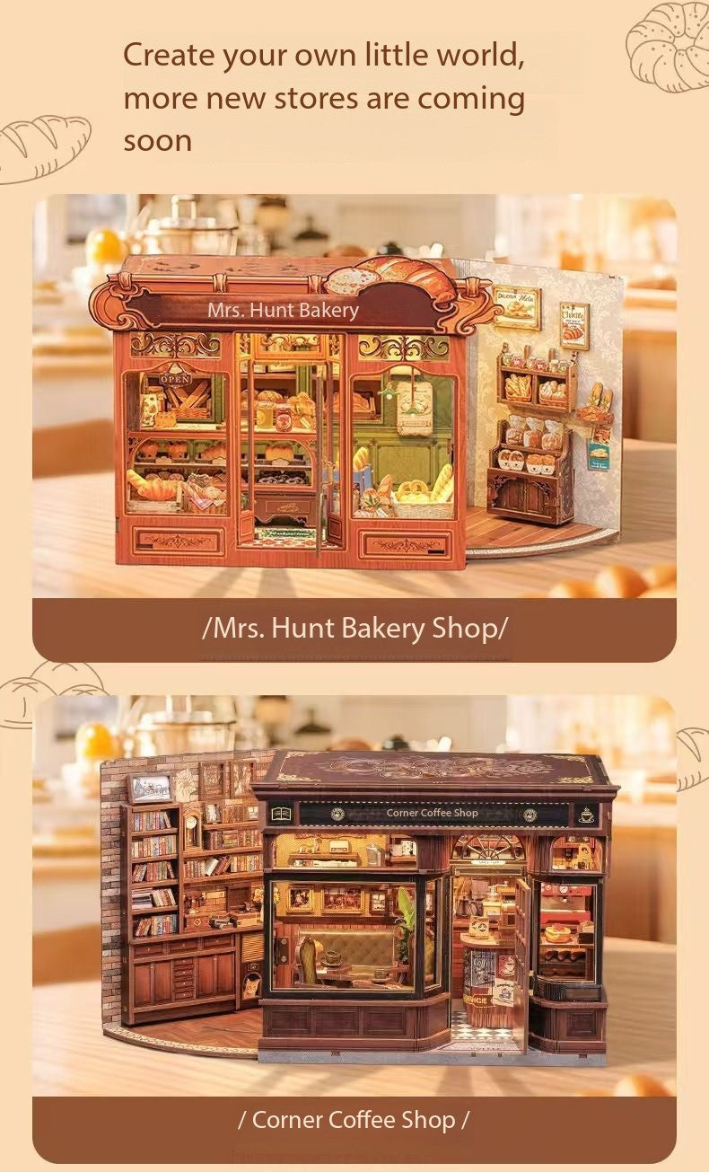 Mrs. Hunt Bakery DIY Handmade Cabin Small House Assembly Gift Mini Scene Building Blocks
