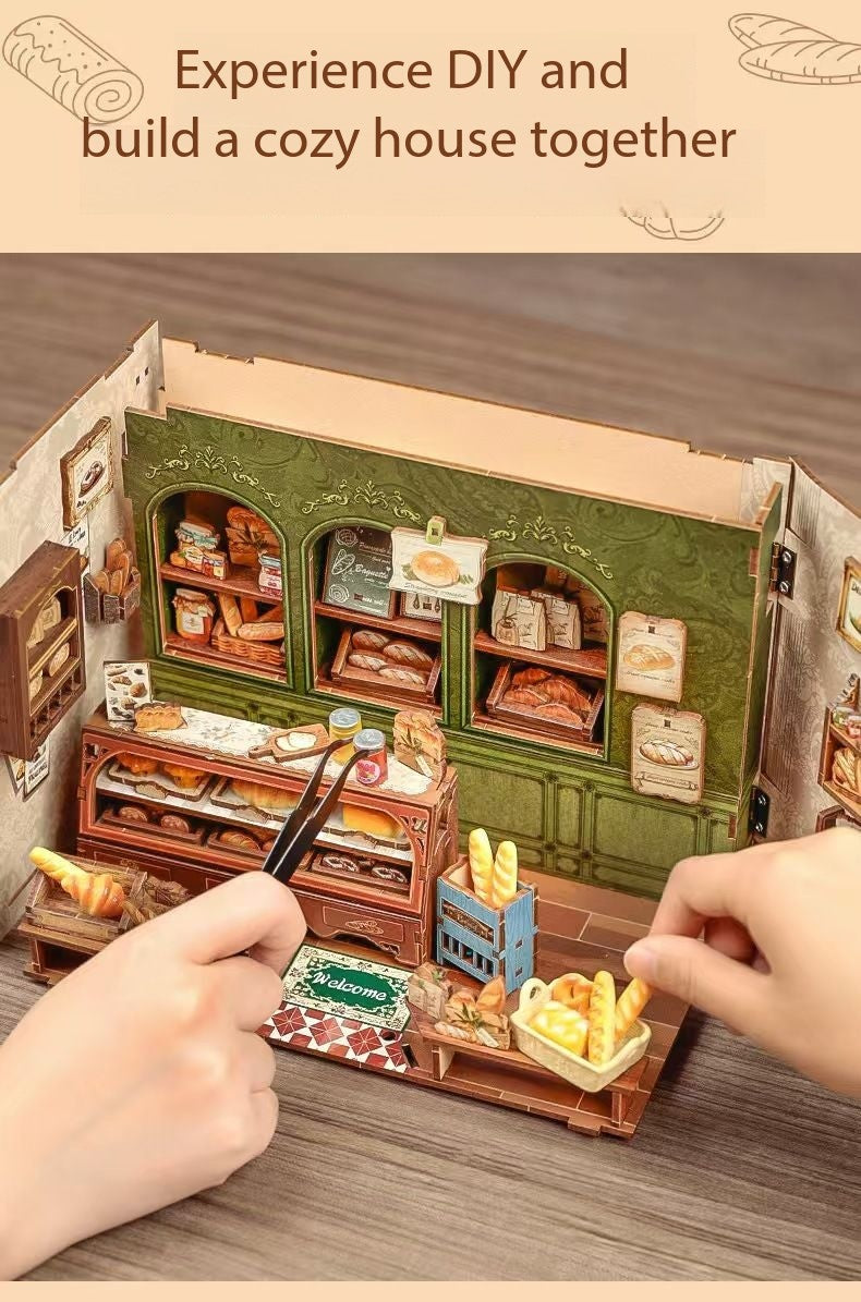 Mrs. Hunt Bakery DIY Handmade Cabin Small House Assembly Gift Mini Scene Building Blocks