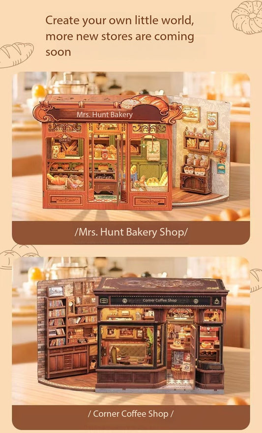 Mrs. Hunt Bakery DIY Handmade Cabin Small House Assembly Gift Mini Scene Building Blocks