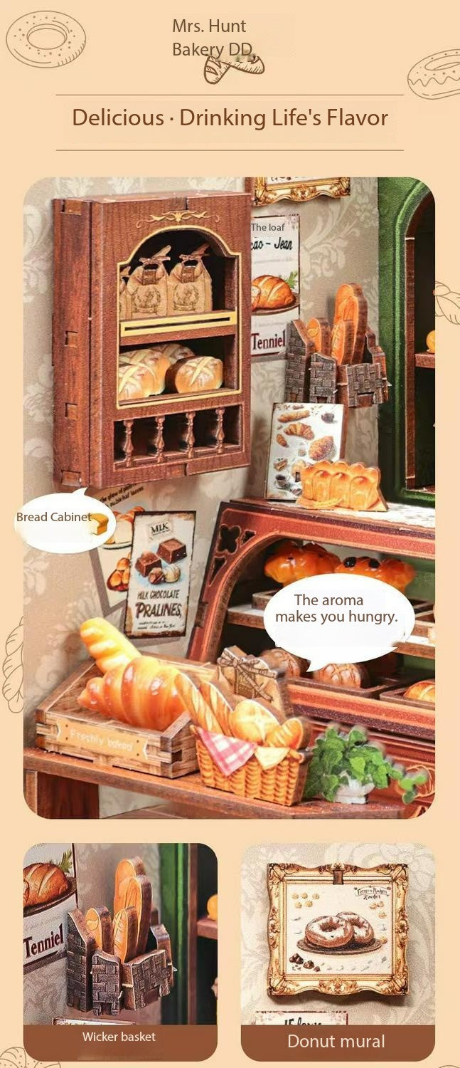 Mrs. Hunt Bakery DIY Handmade Cabin Small House Assembly Gift Mini Scene Building Blocks