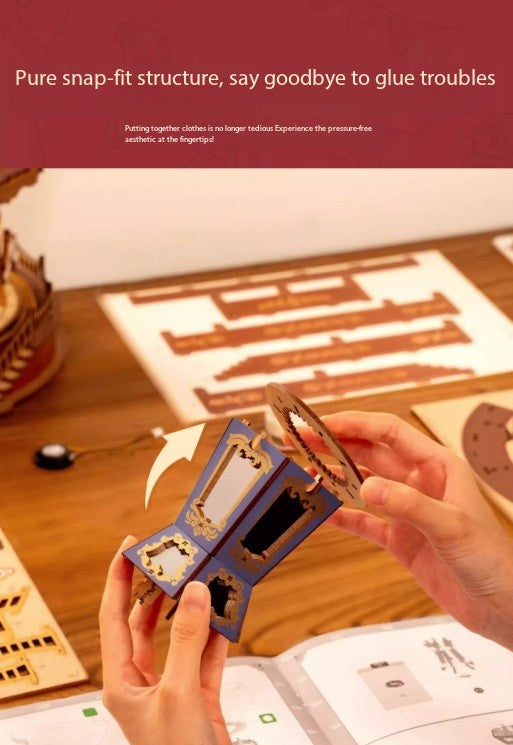 Carousel music box, DIY handcrafted, assembly building block toys, Birthday gift, ornaments