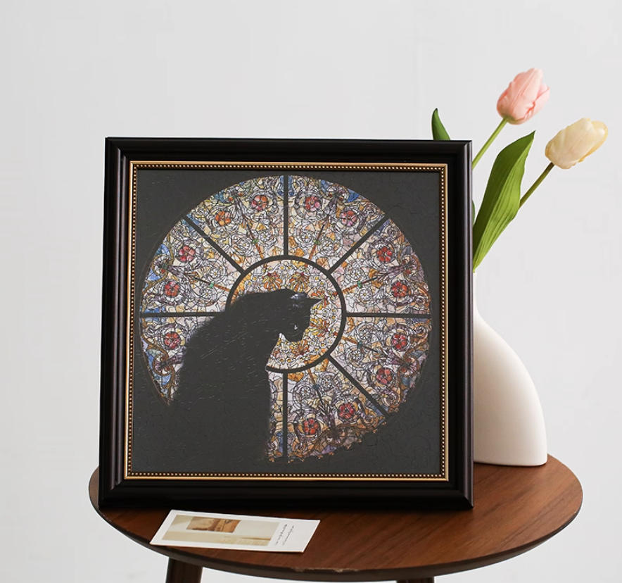 Cathedral Cat puzzle, an irregular-shaped wooden birthday, New Year and Valentine's Day gift